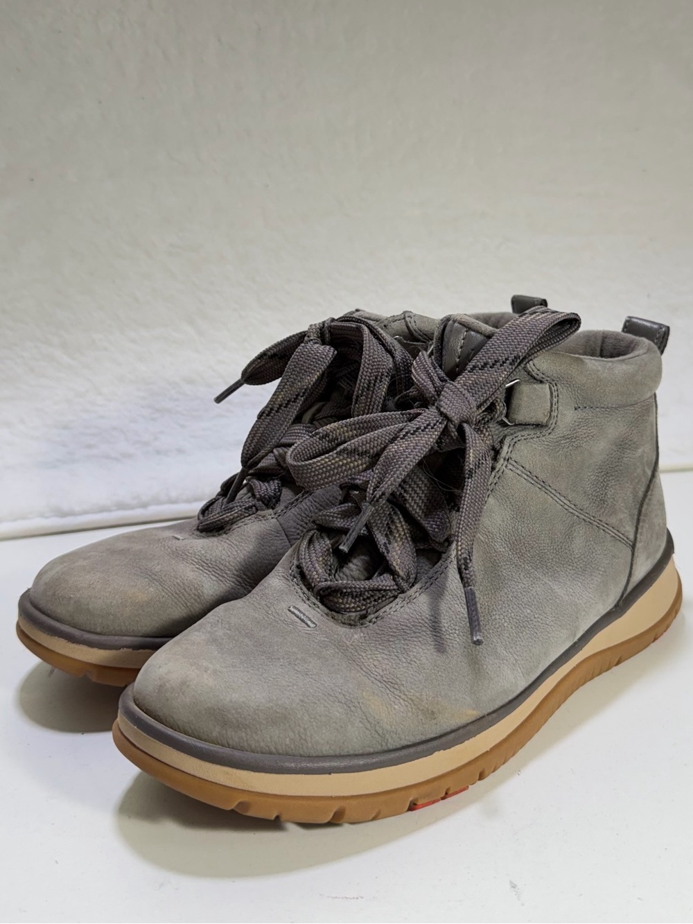 UGG Lakesider Ankle Leather Lace Up Boots Thunder Cloud Gray Womens 8.5
